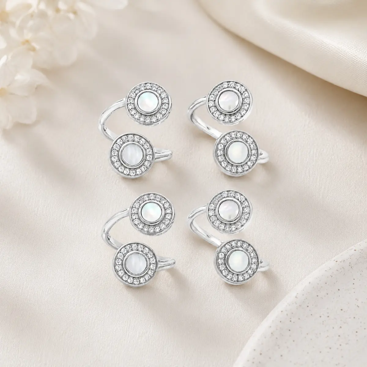 925 Sterling Silver Toe Ring Pair Of 2 Elegant Circular Design For Women